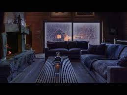Relaxing Atmosphere Beautiful Snow With Fireplace Cozy Night Sleep Youtube Cozy Nights Winter House Cozy Couch