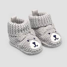 170 results for knit slippers baby. Baby Boys Knitted Bear Slipper Just One You Made By Carter S Gray Newborn Target