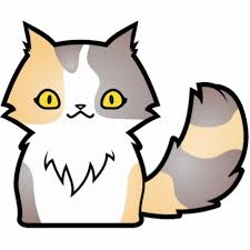 Cartoon Cat Dilute Calico Long Hair Photo Sculpture Magnet Cat Tattoo Small Cat Art Illustration Cat Tattoo