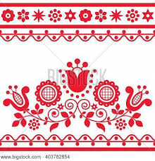 Floral folk art design scandinavian pattern vector. Romantic Floral Folk Vector Photo Free Trial Bigstock