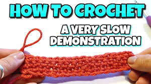 How To Crochet Very Slow Demonstration Single Crochet Stitch Youtube Beginner Crochet Tutorial Beginning Crochet Beginner Crochet Projects