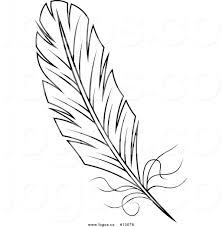 Bird Feather Clipart Black And White Royalty Free Vector Of A Black And White Feather Logo By Seamartini Graphics 10076 Feather Drawing Feather Clip Art Feather Logo