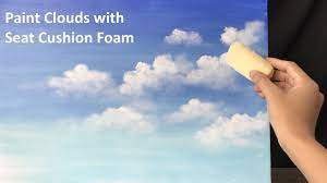 What are the different types of puffy clouds? How To Paint Simple Clouds In Acrylic With Seat Cushion Foam Youtube