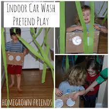 Indoor Car Wash Pretend Play Homegrown Friends Dramatic Play Preschool Toddler Activities Kids Pretend Play