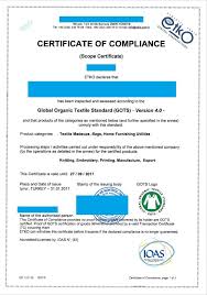 Security of supply and operations. Importing Gots Organic Cotton Textiles From China