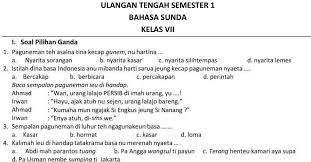 Soal Uts Bahasa Sunda Kelas 7 Smp Mts Semester 1 2017 2018 Kumpulan Soal Tahun 2018