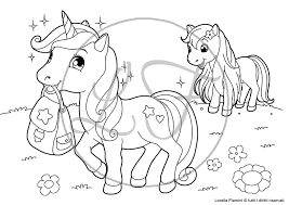 Disegno stilizzato bambina con cavallo : Disegni Da Stampare E Colorare Per Bambini Gratis