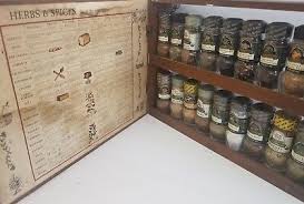 Vintage Three Mountaineers 1965 Wall Herb Spice Rack W Compatibility Chart Ebay