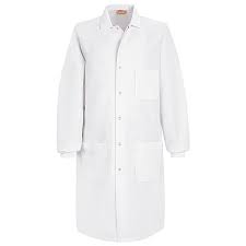 A stylish 32 lab coat features a notched lapel, two patch pockets, a chest pocket and a button back belt detail for shape, side vents and knit cuffs. Lab Coat With Knit Cuffs Prudential Overall Supply