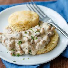 Image result for sausage gravy biscuits