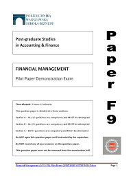 This include national and international current affairs of 2017, 2019 and recent 2019 current affairs. Financial Management Acca F9 Pilot Exam Questions Wutbs Pgsaf Pdf Dividend Capital Structure