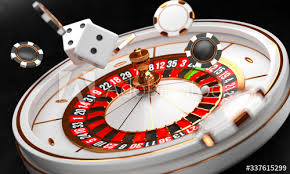 Casino Background Luxury Casino Roulette Wheel On Black Background Online Casino  Theme Close Up White Casino Roulette With A Ball, Chips And Dice Poker Game  Table 3d Rendering Illustration Wall Mural-Yury