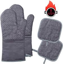 Protecting your hands from hot pans, baking trays and stoves has never been so stylish here at spotlight! Youtai Oven Mitts And Pot Holders 4pcs Oven Mitts Set Heat Resistant Up To 572 F 300 C Non Slip Oven Glove Oven Mitts And Pot Holders Oven Mitts