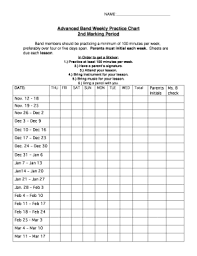 Fillable Online Stowe K12 Vt Advanced Band Weekly Practice