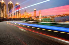 Abstract Image Of Blur Motion Of Cars On The City Road At