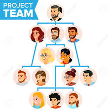 Project Team Organization Chart Vector Employee Group Organization