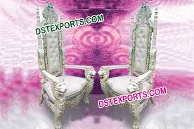Maharaja Chairs Set Dstexports Bride Groom Chairs Wedding Furniture Deco Paint