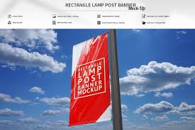 Rectangle Lamp Post Banner Mock Up Banner Sizes Lamp Post Colorful Backgrounds