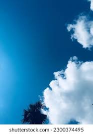 Blue Sky White Clouds Clear Weather Stock Photo 2300374495