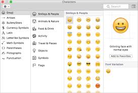 The Character Viewer Shows Emoji And Symbols Text Symbols Mac Os Emoji