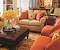 Modern Orange And Brown Living Room