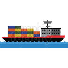 Cargo transportation by train, trucks, ships and airplanes. Cargo Ship At Sea Vector Clipart Clip Art Vector Clipart Cargo Shipping