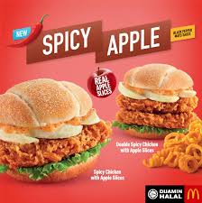 Double spicy chicken mcdeluxe medium mcvalue meal. Mcdonald S Malaysia Spicy Chicken With Apple Slices