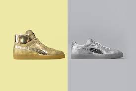 Puma salutes meek mill with clyde court #reform: Meek Mill X Puma Suede 24k White Gold Pack