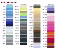 Pantone To Madeira Polyneon Thread Conversion Chart Pantone