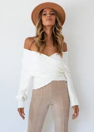 Suzi Cross Over Sweater Off White