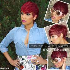 Monica bellucci medium wavy hairstyle. Short Red Haircut For Black Women Monica Brown