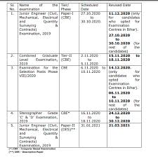 Ssc Exam Calendar 2020 21 Revised Dates For Bihar Candidates