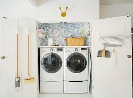 An unbeatable selection of new washer & dryer sets. Double Laundry Room Door With Drying Rack Eclectic Laundry Room