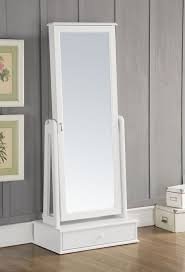 Acme 97116 Traci White Finish Wood Free Standing Floor Mirror With Built In Jewelry Storage Behind Mirror Standing Jewelry Armoire White Jewelry Armoire Mirror Jewelry Armoire