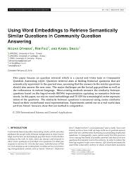 Retrouvez tous les classements et résultats des étapes du criterium du dauphiné du 3 juin jusqu'au 10 juin 2018. Pdf Using Word Embeddings To Retrieve Semantically Similar Questions In Community Question Answering