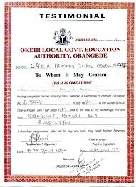 Ministry of education, federal secretariat phase iii, fct, abuja, nigeria. How To Get Primary School Certificates And Or Testimonials School Contents