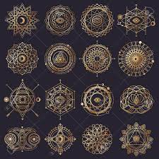 Sacred Geometry Forms With Eye Moon Sun Vector Illustration Stock Vector 60325614 Sacred Geometry Tattoo Geometry Art Sacred Geometry Art