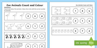 zoo animals counting worksheet worksheet
