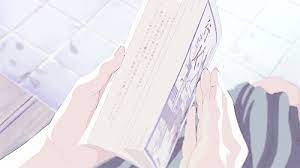 an anime gif showing a book that looks so cute and aesthetic