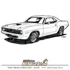 1970 Plymouth Cuda Mopar - Clip Art Plymouth Cuda Mopar Cuda
