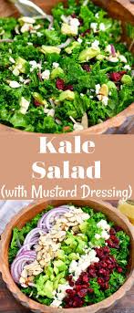 This Kale Salad Has A Great Balance Of Sweet Savory Tangy And Salty Flavors Make This Healthy Salad Recipe Light Salad Recipes Kale Salad Easy Salad Recipes