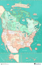This Map Shows The Literal Meaning Of Every State Name U S States Canadian Provinces Map