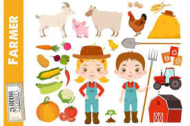 Farm Clipart Farmer Clipart Farm Graphics Farm Animals 375646 Illustrations Design Bundles Clip Art Animal Clipart Animal Graphic