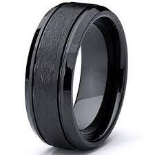 Oliveti Cobalt Chrome Men S Black Textured Ring Comfort Fit Band 8 Mm Ships To Canada Overstock Ca 1627662 Textured Ring Rings For Men Comfort Fit Band
