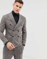 International shipping and returns available. Asos Design Slim Crop Double Breasted Suit Jacket In Camel Check Asos