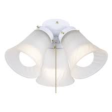 When i pulled the chain to start the fan this morning, the light flickered and came on and has been just think about this if you put a nail in rubber wire one is going to break the wall out to fix the problem. Patriot Lighting Cluster 3 Light White Led Ceiling Fan Light At Menards