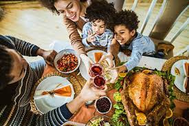 Roast turkey, gravy, stuffing, mashed potatoes, string beans, rolls, cranberry sauce; Regional Thanksgiving Foods Of The Us Lonely Planet