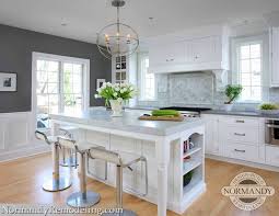 Normandy Remodeling Gorgeous Kitchen With Charcoal Gray Paint Color And Glossy White Trim Painted B Kitchen Remodel Small Kitchen Remodel White Kitchen Design