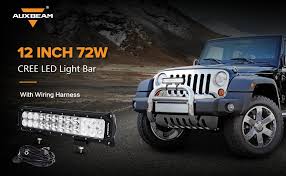 Amazon Com Auxbeam 12 Inch Led Light Bar With Wiring Harness 72w 7200lm Light Bar Combo Beams 24pcs 3w Led Chips Waterproof Led Work Light For Truck Pickup Jeep Suv Atv Utv Automotive