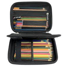 Eva Carrying Case For Multipurpose Pencils Pens Or Markers Black Large Pencil Case Colored Pencil Case Gel Pens
